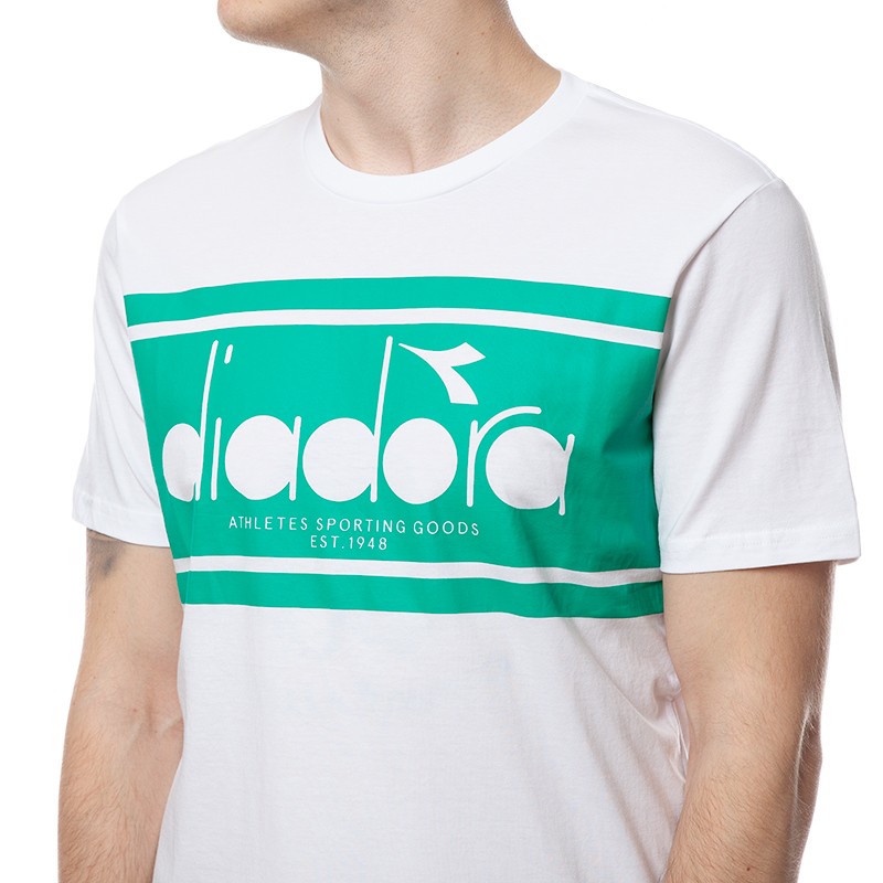 Футболка Diadora SS T-Shirt Spectra Oc Optical White/Holly Green